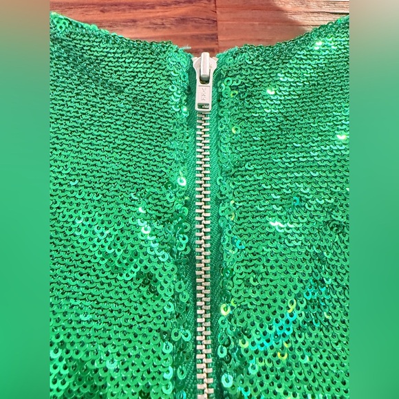 Bardot Alessia Emerald Sequin Long Sleeve Mini Dress - Picture 13 of 16